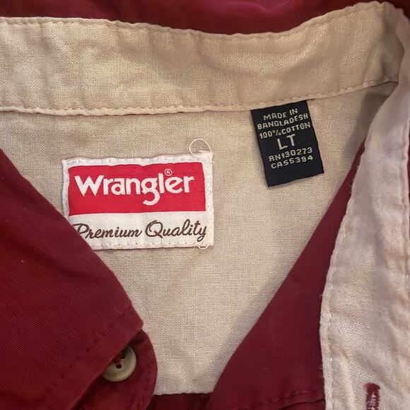 Wrangler button down short sleeved shirt size large tall - Picture 5 of 5